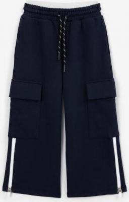 Брюки расклешенные с карго-карманами тёмно-синие, 110, 22403GMC5604 – фото 5