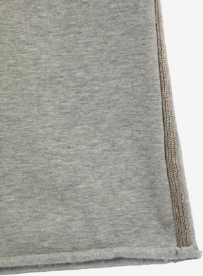 Брюки расклёшенные из футера серые для девочки, 110, 22402GMC5603 – фото 4