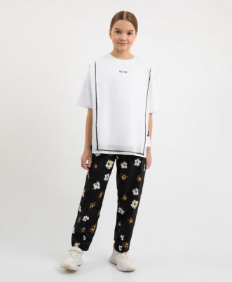 Брюки тонкие текстильные черные для девочек (158) – фото 3