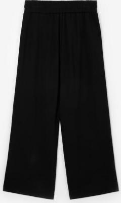 Брюки трикотажные с поясом на резинке чёрные для девочки (128) – фото 2