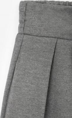 Брюки трикотажные с поясом на резинке серые для девочки (152) – фото 2