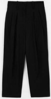 Брюки зауженные с защипами чёрные для девочки (146)