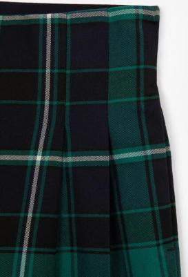 Брюки зауженные в клетку с поясом на резинке зелёные для девочки (164) – фото 5