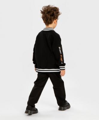 Брюки прямые с защипами черные для мальчика, 140, 224BBBP6301 – фото 3