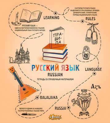 Тетрадь предметная по русскому языку Ребус А5 48 листов разноцветная в линию УФ-сплошной глянцевый лак