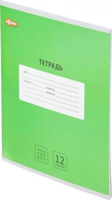 Тетрадь школьная зеленая Интенсив А5 12 листов в клетку – фото 2