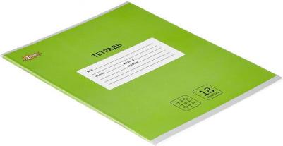 Тетрадь школьная зеленая Интенсив А5 18 листов в клетку – фото 1