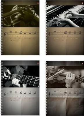 Тетрадь для нот 50 листов, А4, Вертикальная, 4 вида (5-50-010) – фото 1