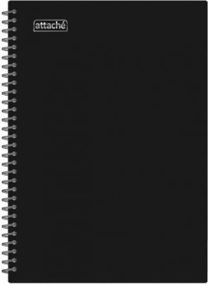 Бизнес-тетрадь А4 120 листов черная в клетку на спирали (294х210 мм)