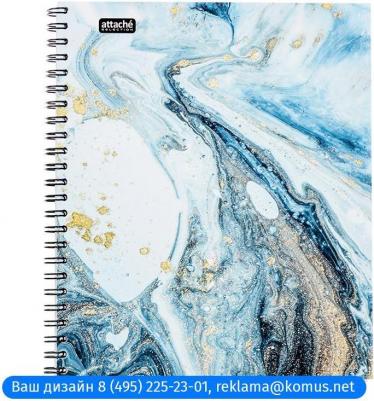 Бизнес-тетрадь Fluid А5 96 листов серая/голубая в клетку на спирали – фото 6