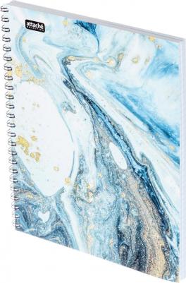 Бизнес-тетрадь Fluid А5 96 листов серая/голубая в клетку на спирали – фото 7