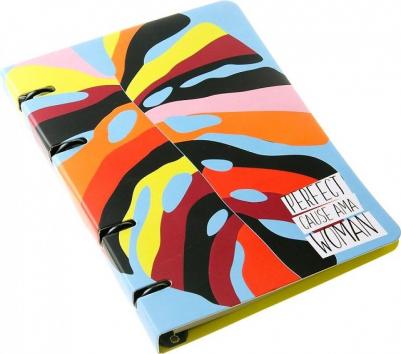 Бизнес-тетрадь Abstract A5 120 листов разноцветная в клетку на кольцах – фото 10