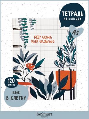 Тетрадь общая "Pots" на кольцах со сменным блоком, А5 формат на 120 листов в клетку, мягкая обложка – фото 3