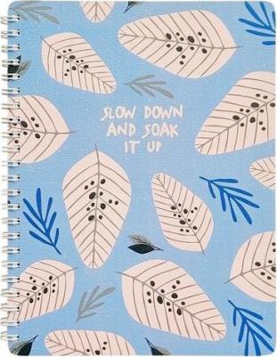 Тетрадь Sentiment. Листья на синем, 80 листов, клетка – фото 1