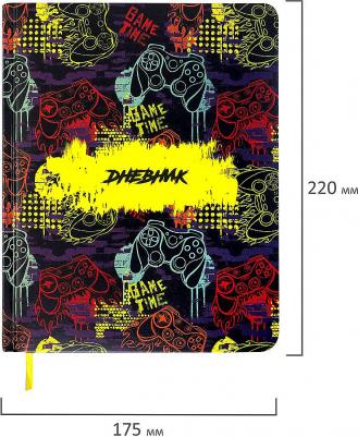 Дневник 1-11 класс 48 листов, кожзам, печать, наклейки "Game Time" – фото 11