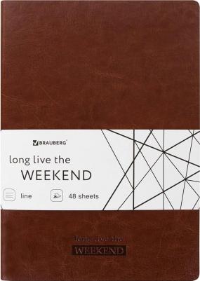 Тетрадь 48 л. в линию обложка гладкий кожзам, сшивка, A5, КОРИЧНЕВЫЙ, VIVA, 403893 – фото 5