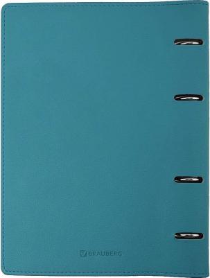 Тетрадь на кольцах А5, 120 л., под фактурную кожу, А5 "Joy", бирюзовый/серо-голубой, 129993 – фото 10