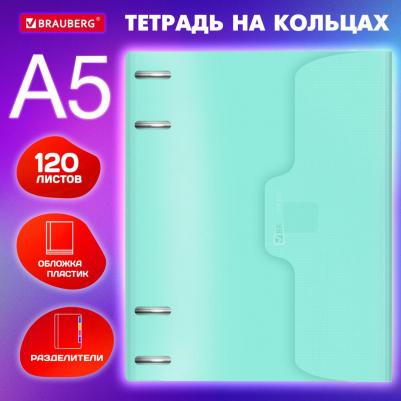 Тетрадь на кольцах А5 175х220мм 120л пластик 4606224404769 – фото 1