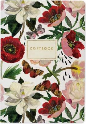 Тетрадь ЕВРО А5 40 л. сшивка, клетка, Soft Touch, фольга, бежевая бумага 70 г/м2, "ПИОНЫ", 7-40-104 – фото 1