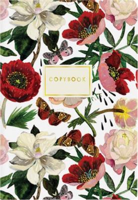 Тетрадь ЕВРО А5 40 л. сшивка, клетка, Soft Touch, фольга, бежевая бумага 70 г/м2, "ПИОНЫ", 7-40-104