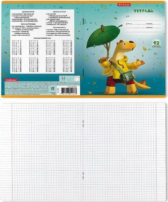 Тетрадь 12 листов, клетка "Динозаврик" – фото 6