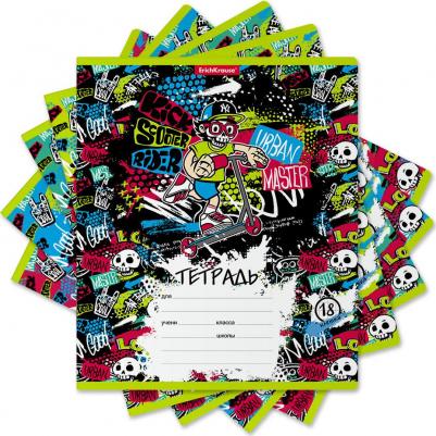 Тетрадь 18 листов в клетку Scooter Master, обложка мелованный картон, блок офсет, белизна 100%, микс