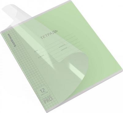 Тетрадь школьная ученическая с пластиковой обложкой на скобе, классика "CoverPrо", A5+, 12 листов, клетка, зеленая – фото 3