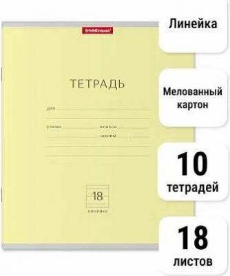 Тетрадь. 18 листов. ЛИНЕЙКА.. Классика с линовкой голубая. 10 штук – фото 4