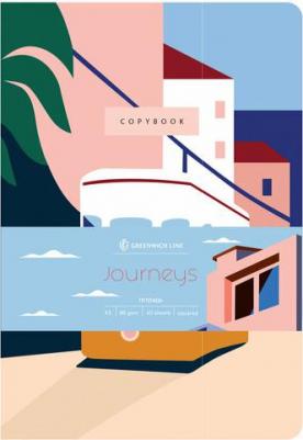 Тетрадь 40л, А5, точка на сшивке "Journeys", твин-лак, тон. блок 80г/м2