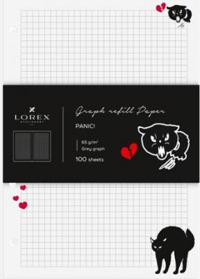 Сменный блок 100 л. А5 линовка: серая клетка Panic! с дизайнерским блоком – фото 1