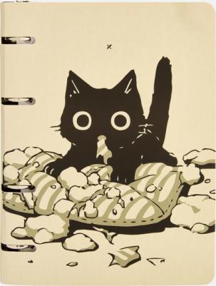 Тетрадь на кольцах со сменным блоком Naughty Cat, А5+, 120 листов, клетка