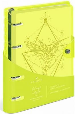 Тетрадь со сменным блоком 120 листов, клетка "Neon. Yellow" A5, на кольцах с наклейками – фото 3
