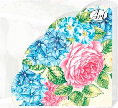 Салфетки бумажные гортензии и розы 3сл 12л – фото 1