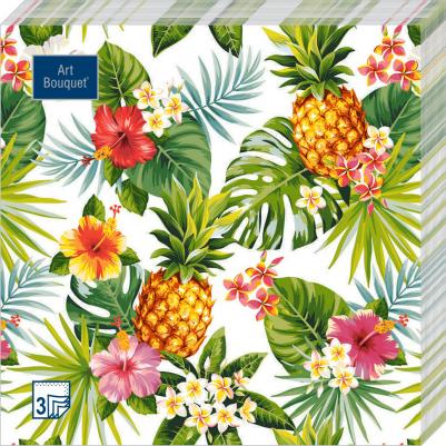 Салфетки бумажные тропики 33х33 3сл 20шт – фото 1