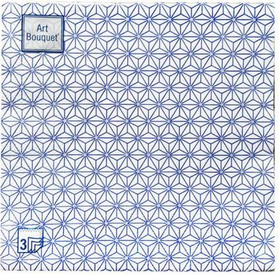 Салфетки бумажные звезды синие 33х33 3сл 20шт – фото 1