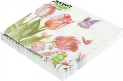 Салфетки бум трехслойные 20 шт 33х33 см дыхание весны