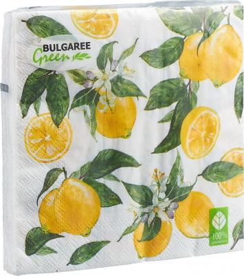 Салфетки бумажные Лимон трехслойные 33х33 см 20 шт – фото 3