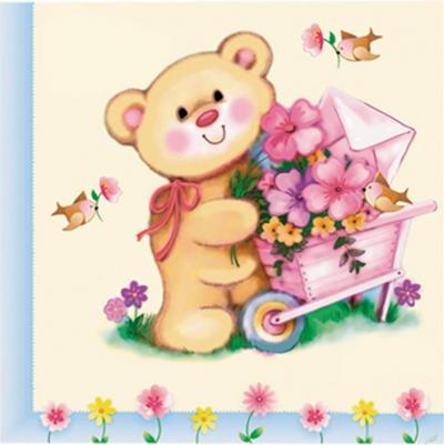 Салфетки бумажные Мишутка трехслойные 33х33 см 20 шт – фото 2