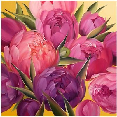 Салфетки бумажные Пионы 3 слоя 33х33 см 20 шт – фото 2