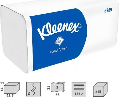 Kimberly Clark Полотенца бумажные листовые Kimberly-Clark Interfold Z-сложения 2-слойные 15 пачек по 186 листов – фото 13