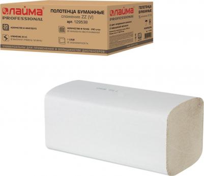 Полотенца бумажные, 250 шт., LAIMA, UNIVERSAL, 1-слойные, натуральный цвет, КОМПЛЕКТ 20 пачек, 21х21,6, V-сложение, 129538 – фото 3