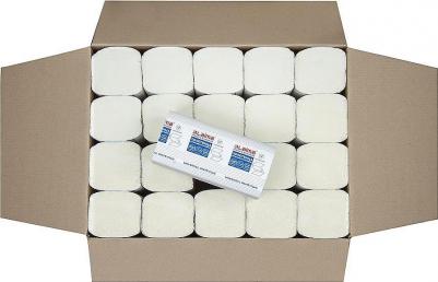 Полотенца бумажные 250 шт., LAIMA, UNIVERSAL WHITE PLUS, 1-слойные, белые, КОМПЛЕКТ 20 пачек, 23х22, V-сложение, 111344 – фото 7