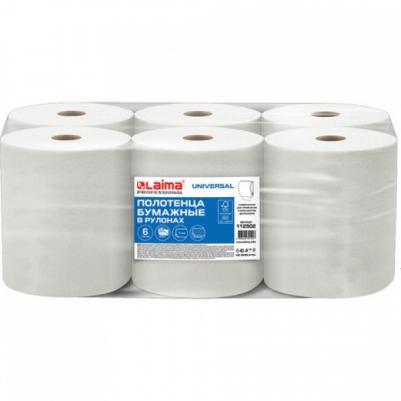 Полотенца бумажные рулонные 200 м, (H1) UNIVERSAL, 1-слойные, серые, КОМПЛЕКТ 6 рулонов, 112502 – фото 2