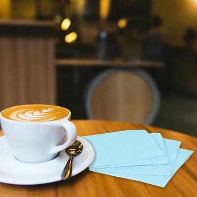 Салфетки бумажные, 250 шт., 24х24 см, синие, 100% целлюлоза, 111951 – фото 1