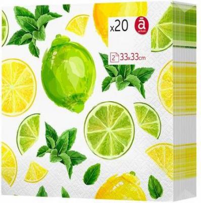 Салфетки бумажные Мохито 2 слоя 33 х 33 см 20 шт