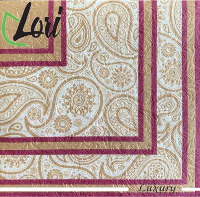 Салфетки Luxury бордо 3х-слойные 33х33 см, 16 шт