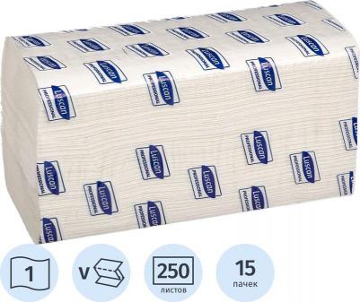 Полотенца бумажные листовые V-сложения 1-слойные 15 пачек по 250 листов – фото 5