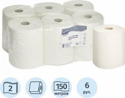 Полотенца бумажные в рулонах 2-слойные 6 рулонов по 150 метров 4660028340746 – фото 2