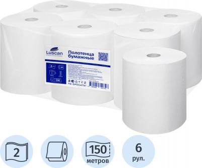 Полотенца бумажные в рулонах 2-слойные 6 рулонов по 150 метров 4660028340746 – фото 5