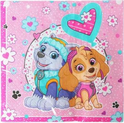 Салфетки бумажные Щенячий патруль для девочек 3 слоя 33x33 см 20 штук – фото 6